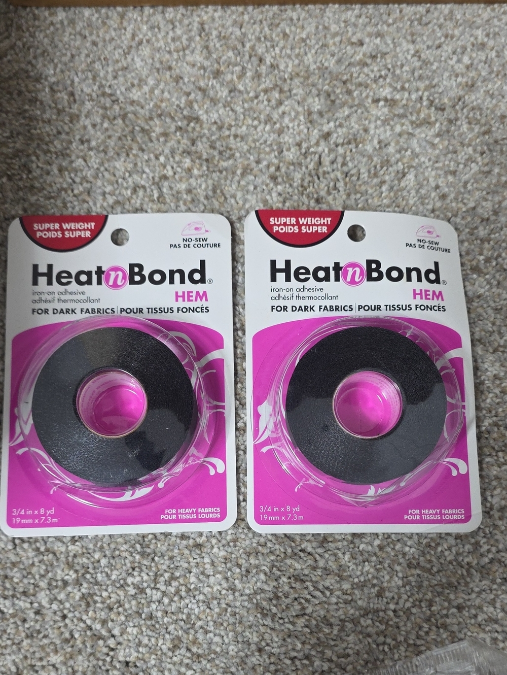 Hem Iron-On Adhesive Tape - Black (2-Pack)